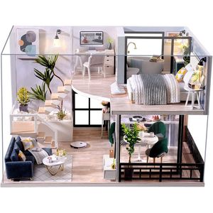 DailySupplies® Poppenhuis - Houten Poppenhuis met Meubels - Kinderspeelgoed 1 jaar en Ouder - Open Huis