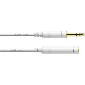 Cordial CFM 3 VK-SNOW Audio Verlengkabel [1x Jackplug male 6,3 mm - 1x Jackplug female 6,3 mm] 3.00 m Wit