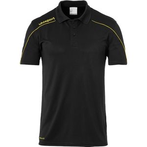 Uhlsport Stream 22 Polo Heren - Zwart / Geel | Maat: XL