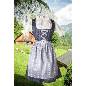 Benelux Wears - Oktoberfest - HQ Dirndl - Boeren Tirol - Grijs - Cosplay Fit - Maat 3XL