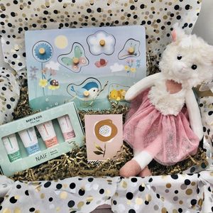 Julia & Ik Cadeaupakket: Sif - Naïf miniset - Knuffel Sif - Voelpuzzel Little Dutch Flowers & Butterflies - Naif - Kaart- Geschenkset - Kraampakket - Afzwemmen - Geslaagd - Cadeau - Spel - Ontwikkelen - Verjaardag - Kinderen - Baby - Jongen - Meisje