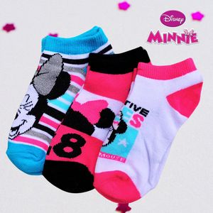 Minnie Mouse Enkelsokken Sneakersokken | 3 Paar | Roze | Blauw | Grijs | Maat 23-26