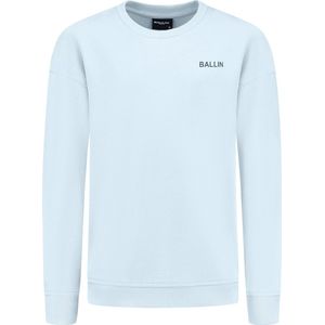 Ballin Amsterdam - Jongens Loose Fit Sweaters Crewneck LS - Light Blue - Maat 16