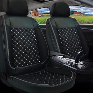 Autostoelhoezen voor Jaguar I-Pace 2018 in pasvorm- 13-delige Set | Kunstleer | Zwart met witte naad | Voor- en Achterstoelen - CLS101