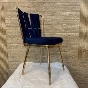 Miahome - Luxe Gouden Stoel - Blauw