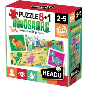 Headu Legpuzzel Dubbelzijdig 8in1 Dinosaurus (8 stuks) voor kinderen van 2-5 jaar