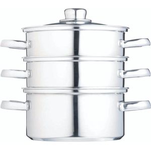 Kitchencraft Stoompan 16 Cm Rvs Zilver/glas 4-delig