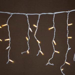 IJspegelverlichting koppelbaar | vanaf 3 meter | 114 LEDs | warm wit met twinkel | wit snoer | rubber