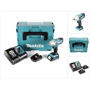 Makita DTW 190 RAJ accu slagmoersleutel 18 V 190 Nm 1/2"" + 2x oplaadbare accu 2.0 Ah + lader + Makpac
