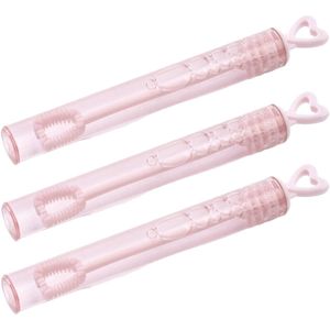 Partydeco Bellenblaas voor Bruiloft/huwelijk party - 144x stuks - uitdeel flesjes - roze met hartje - feestartikelen