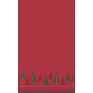 Duni - Kerst tafellaken/tafelkleed - 138x220 cm - papier - rood- rechthoekig