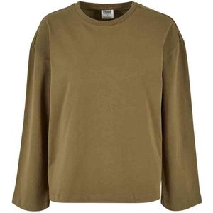 Urban Classics - Organic Oversized Longsleeve top - XS - Olijfgroen