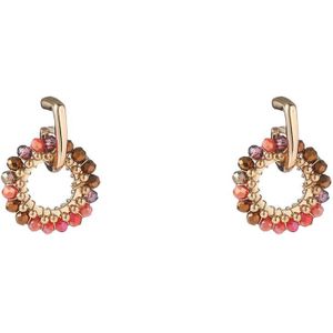 Day&Eve by Go Dutch Label Oorknoppen Open Kralen Cirkel Coral Gold