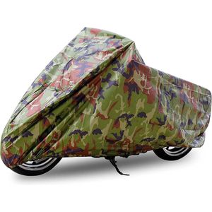 Waterdichte Camouflage Motorhoes met UV- en Regenbescherming - Ademend Afdekzeil voor Motor en Scooter - XL