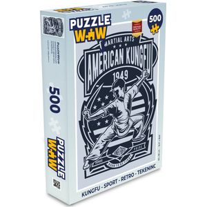 Puzzel Kungfu - Sport - Retro - Tekening - Legpuzzel - Puzzel 500 stukjes