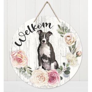 Welkom - American staffordshire terrier | Muurdecoratie - Bordje Hond