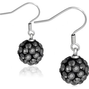 Montebello Oorbellen Corry Grey - 316L Staal - Shamballa - ∅10mm - 28mm