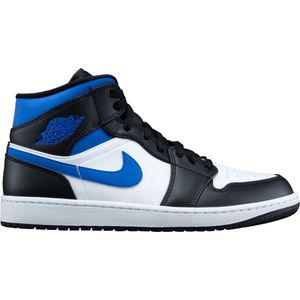 Air Jordan 1 Mid White Black Racer Blue - 554724-140 - Maat 44.5 - Wit;Zwart;Blauw - Schoenen