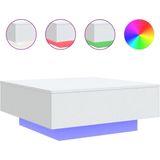 vidaXL - Salontafel - met - LED-verlichting - 80x80x31 - cm - wit