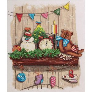 Kerst open haard kruissteek kit: [merknaam]Nieuwe titel: Open haard kruissteek kit voor Kerst