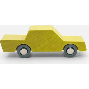 Waytoplay heen&weer houten auto - yellow (geel gekleurd hout)
