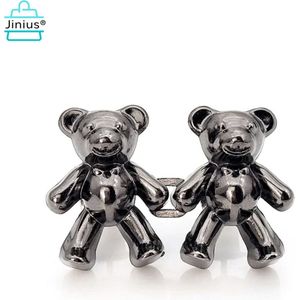 Jinius ® - Jeans Button Pins - Zwart - Spijkerbroek knoop - Spijkerbroek Verkleinen - 2 stuks - Bear Button - Verstelbare Knoop - Knoop Zonder Naaien - Herbruikbaar