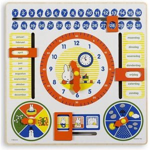 Nijntje Houten Speelgoed Kalenderklok Oefenklok Leerklok - Peuter Kleuter Educatief Speelgoed