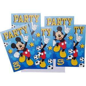Uitnodigingen Disney Mickey voetbal 5 stuks