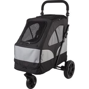 HiPet Inklapbare Hondenbuggy Flash (tot 20kg) - Zwart & Grijs