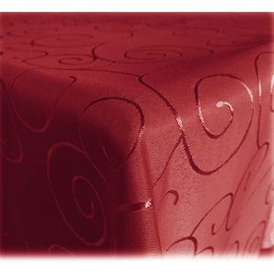 JEMIDI Tafelkleed ornamenten zijdeglans edele tafelhoes tafelkleed - Donkerrood - Vorm Rond - Diameter 160cm