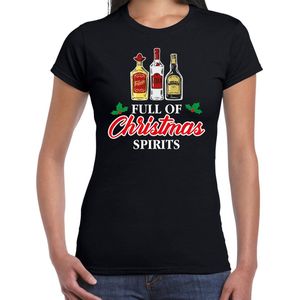 Bellatio Decorations Foute drank humor Kerst T-shirt - dames - zwart XXL