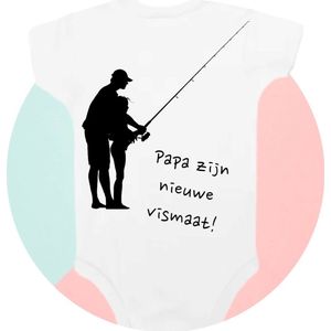 Romper softtouch - papa zijn nieuwe vismaat - 0-3 maanden - kraamcadeau voor papa