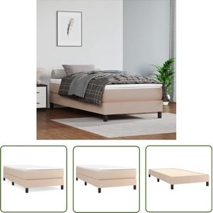 vidaXL Bedframe Kunstleer - Cappuccino - 80x200 cm Boxspring Frame - Kunstleder Bedframe - Bedframe Bruin - Tweepersoons Bedframe - Bedframe 80x200