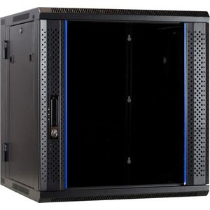 DSIT 12U wandkast / serverbehuizing (kantelbaar) met glazen deur 600x600x635mm (BxDxH) - 19 inch