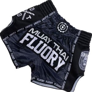 Fluory Muay Thai Kickboxing Shorts Camo Stripe Zwart maat XL