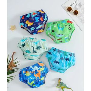 Zwemkleding baby zwembroek kinderen jongens (Lichtgroen met donkergroen en lichtblauwe dino maat 86/92)