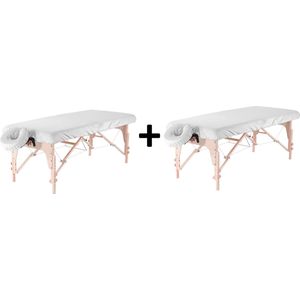 Hoeslaken massagetafel per 2 - wit - circa 180x50 - hoes - katoen - set - Voor de massage tafel + Hoofdsteun - massage bed