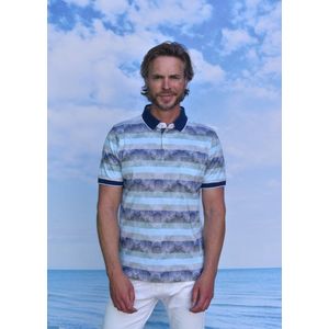 GCM poloshirt 24263 groen/wit/navy streep KM - XXL