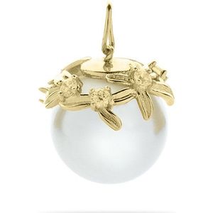 Gisser Jewels - Hanger VGP032 - 14k geelgoud - met bloemen en zirconia stenen -