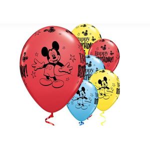 Disney - Mickey Mouse - Ballonnen - 25 Stuks - 28 Cm - 3 Kleuren.