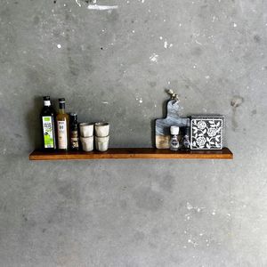 GoudmetHout - Zwevende wandplank - Blinde montage - eiken - 40 x 10 cm - donker eiken - zwevende boekenplank - Incl. bevestiging