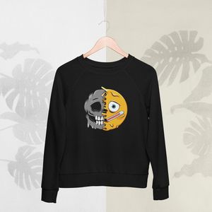 Feel Free - Halloween Sweater - Smiley: Gezicht Met Thermometer - Maat S - Kleur Zwart