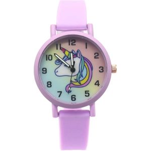 Horloge voor Kinderen - Eenhoorn - Kast 34 mm - Paars