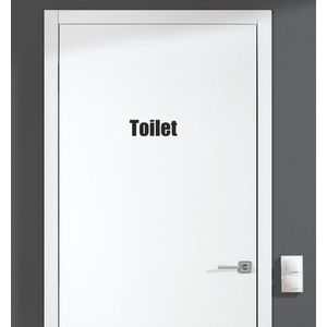 Deursticker - Toilet - Zwart 10x3,5
