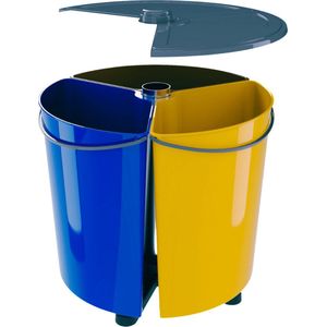 ECOBIN - Roterende afvalbak / Prullenbak met deksel - 3x 11,7L