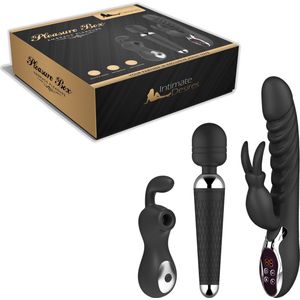 Intimate Desires - Pleasure Box - Clitoris Stimulator - Magic Wand Vibrator - Verwarmde Vibrator - 3 in 1 set - Oplaadbaar - Sex toys voor Vrouwen - Seksspeeltjes
