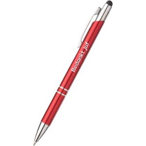 Akyol - bedankt juf pen - rood - gegraveerd - Collega pennen - juf - pen met tekst - leuke pennen - grappige pennen - werkpennen - stagiaire cadeau - cadeau - bedankje - afscheidscadeau collega - welkomst cadeau - met soft touch