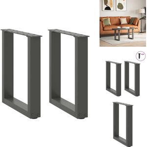 vidaXL Salontafelpoot - Salontafelpoten - Tafelpoot - Meubeltafelpoot - Salontafelpoten 2 st U-vormig 38x(42-43) cm staal antraciet