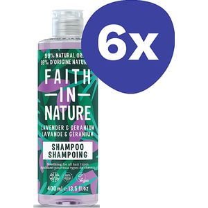 Faith in Nature Lavendel & Geranium Shampoo (normaal tot droog) (6x 400ml)
