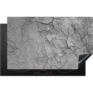 Inductie beschermer - Klei - Beton print - Grijs - Betonlook - Industrieel - Inductie kookplaat beschermer - 85x52 cm - Inductie fornuis - Kookplaat - Inductie mat